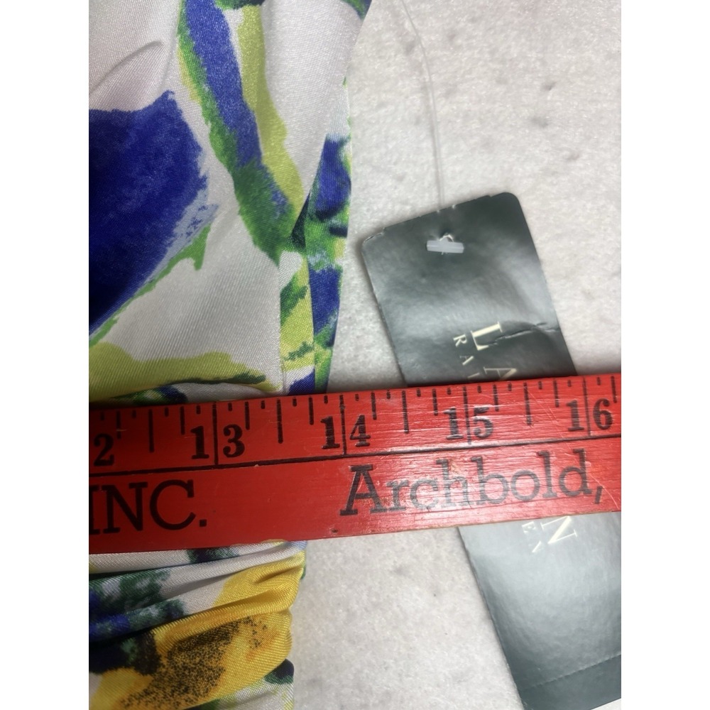 Lauren Ralph Lauren Dress Size 10 Sleeveless Side Ruching Floral Faux Wrap NWT - Picture 6 of 13